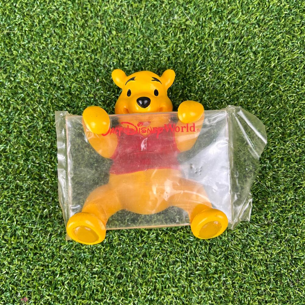 VTG Walt Disney World Winnie the Pooh Plastic Figure Picture Photo Frame 3.5"